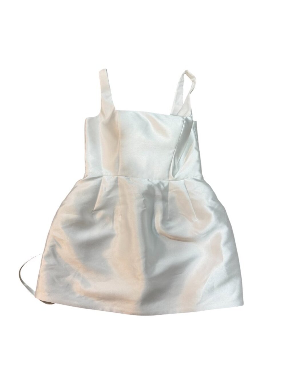 Untamed Petals Mona Mini Dress White Satin Square Neck Size 12